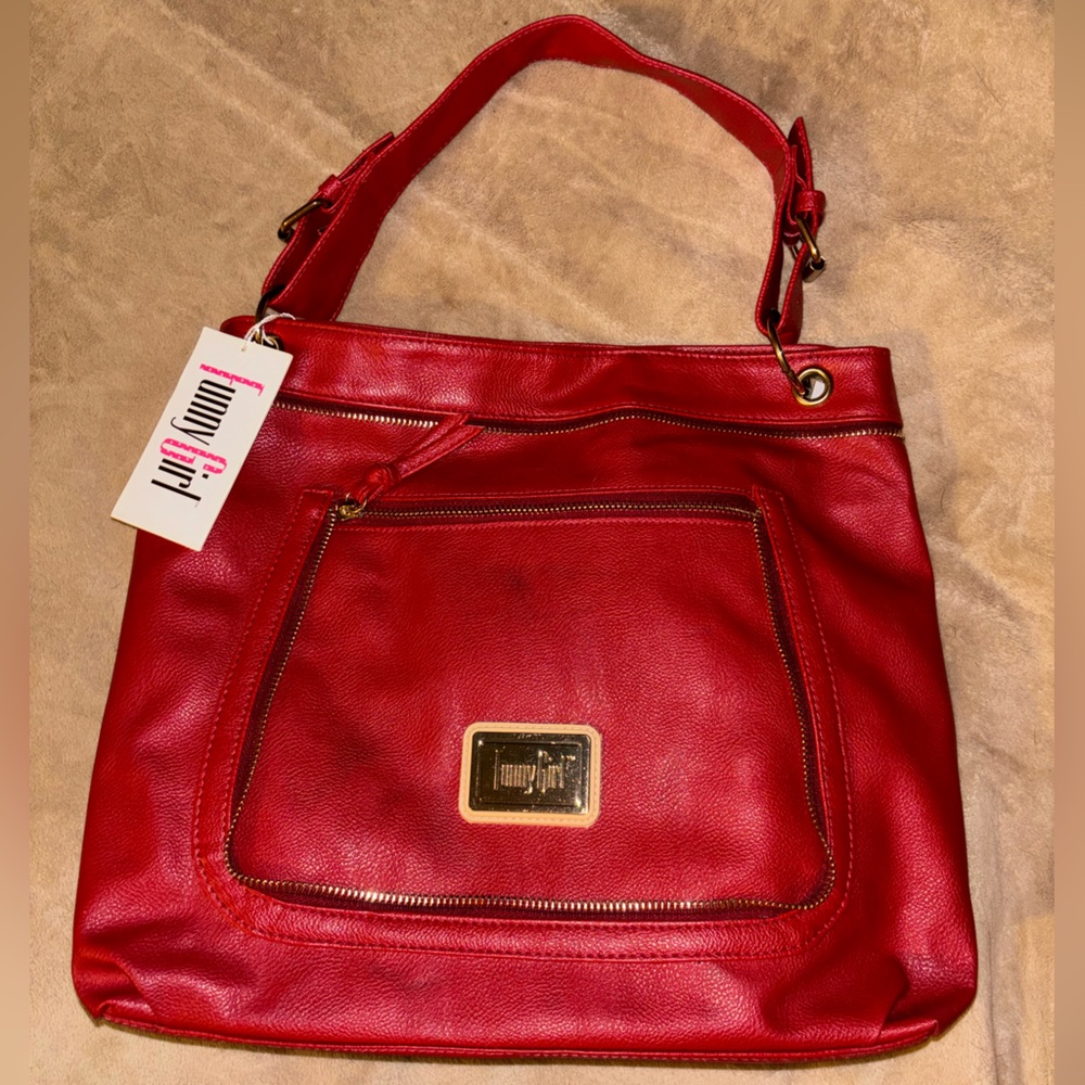 Red Faux Leather Purse